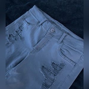 American eagle jeggings. US size 8. Grey color with holes.
